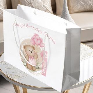 Cute Personalized 1st Birthday Gift Bag For Girl