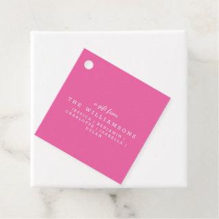 Cute Personalized A Gift From Modern Hot Pink  Favor Tags