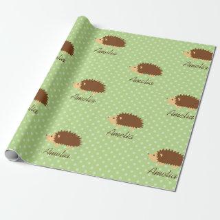 Cute personalized hedgehog polkadot