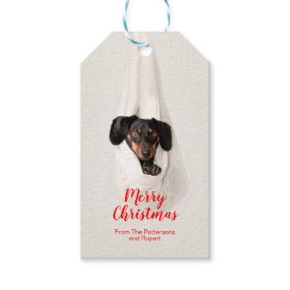 Cute Pet Family Puppy Dog Christmas Photo Gift Tags