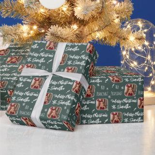 Cute photo no peaking Christmas pattern green