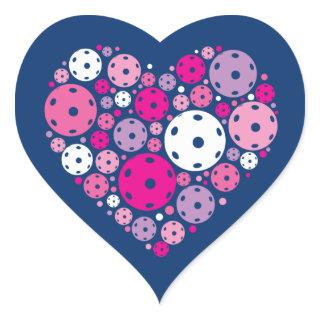 Cute Pickleball 💘 Valentine's, custom background Heart Sticker