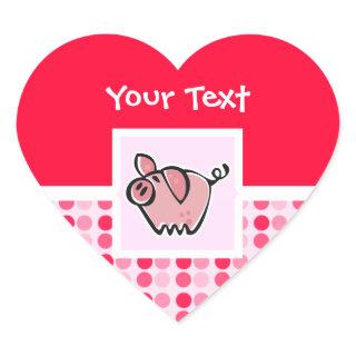 Cute Pig Heart Sticker