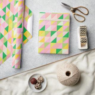 Cute Pink and Green Geometric Pattern Aesthetic