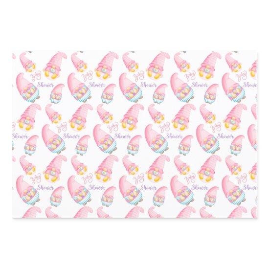 Cute Pink Baby Shower Gnomes   Sheets