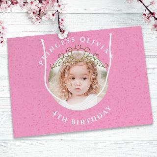 Cute Pink Birthday Girl Princess Tiara Simple  Large Gift Bag