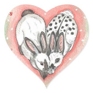Cute Pink Bunny Rabbit Heart Pet Care Sticker