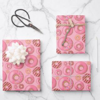 Cute Pink Donuts Assorted Pattern  Sheets
