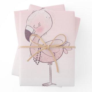 Cute Pink Flamingo Illustration  Sheets
