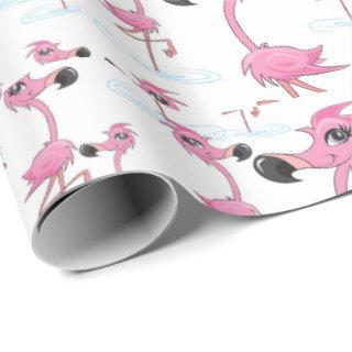 Cute Pink Flamingos Santa Hat