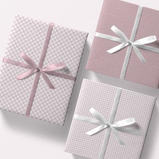 Cute pink gingham and dots simple classic baby  sheets
