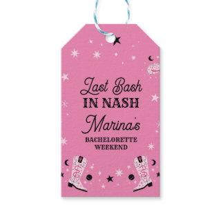 Cute Pink Last Bash in Nash Nashville Bachelorette Gift Tags