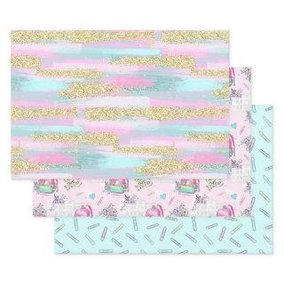 Cute Pink Mint Gold Back to School Backpacks   Sheets
