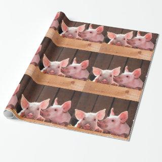 Cute Pink Piglets Animal Photograph Pattern