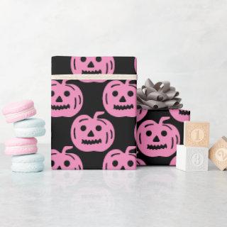 Cute Pink Pumpkin Pattern Halloween Birthday