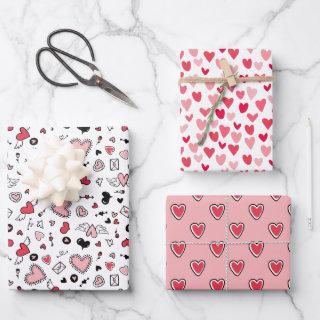 Cute Pink Red Heart Patterns Love Valentine's Day  Sheets