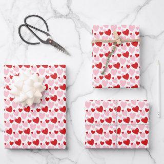 Cute Pink Red Speckled Heart Pattern  Sheets