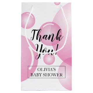 Cute pink soap bubbles girl baby shower thank you small gift bag