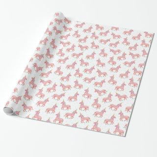 Cute Pink Unicorn Baby Shower Pattern