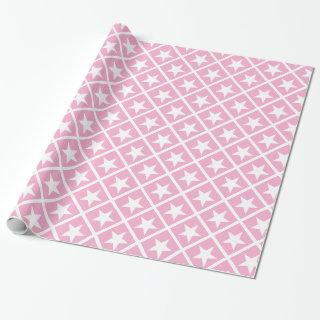 Cute Pink White Stars Gift Elegant Modern Pattern