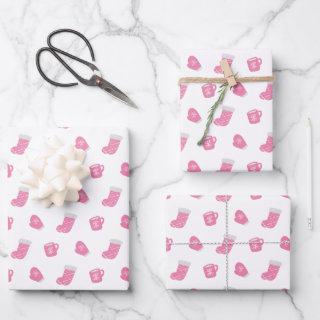 Cute Pink Winter Christmas Pattern  Sheets