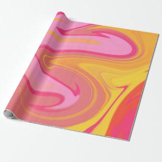 Cute pink yellow red abstract artistic pattern