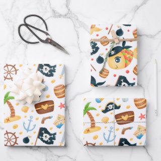 Cute Pirate Themed Nautical Pattern   Sheets