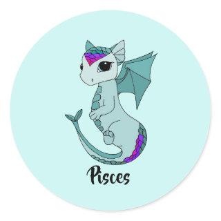 Cute Pisces Dragon design zodiac sticker