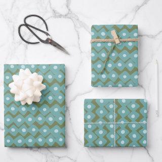 Cute Playful Abstract Geometric Shapes Teal Green  Sheets