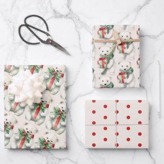 Cute Polar Bear Animal Watercolor Red & White  Sheets
