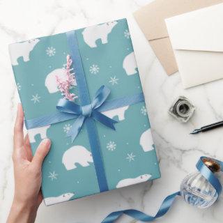 Cute Polar Bear On Dark Green Background