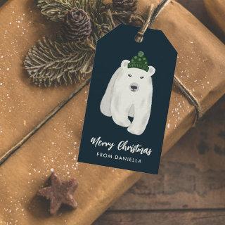 Cute Polar Bear Personalized Christmas   Gift Tags