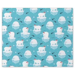 Cute Polar bears in Santa Hats Christmas Pattern