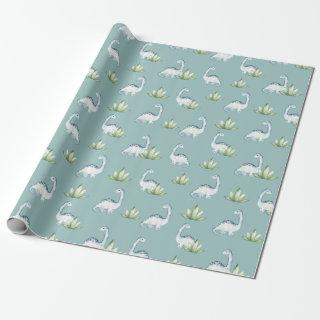 Cute Prehistoric Dinosaurs and Plants Pattern