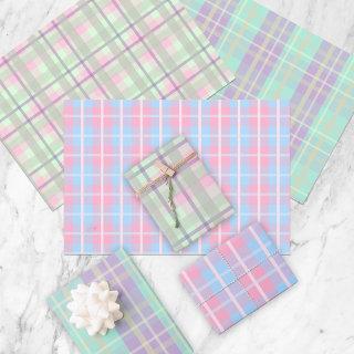 Cute Pretty Pastel Birthday Party Plaid Patterns  Sheets
