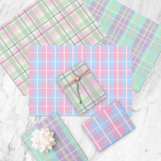 Cute Pretty Pastel Birthday Party Plaid Patterns  Sheets