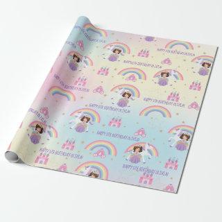 Cute Princess and Unicorn Rainbow Birthday Custom