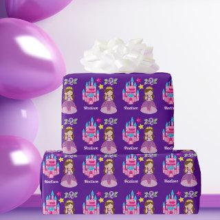 Cute  Princess Castle Custom Purple Birthday Girl
