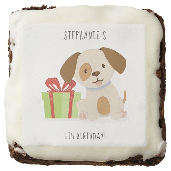 Cute Puppy Birthday Brownie