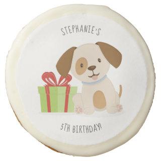Cute Puppy Birthday Sugar Cookie
