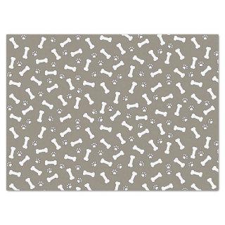 Cute Puppy Paw Prints and Bones New Dog Birthday Tissue Paper