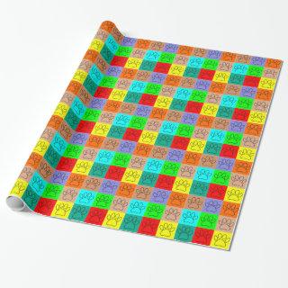 Cute Puppy Paws In Squares