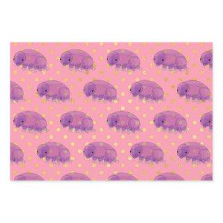 Cute purple tardigrade aka water bear swimming  sheets