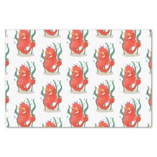 Cute pygmy seahorse cartoon tissue paper
