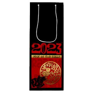 Cute Rabbit Chinese Year 2023 Zodiac Birthday WGB Wine Gift Bag