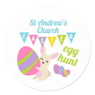Cute Rabbit Easter Egg Hunt Classic Round Sticker