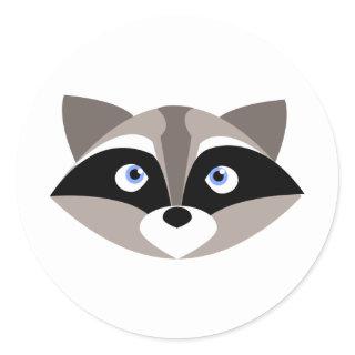 Cute Raccoon Face Classic Round Sticker