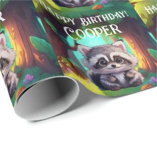 Cute raccoon woodland animals forest friends