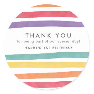 Cute Rainbow Birthday Party Thank You Stickers