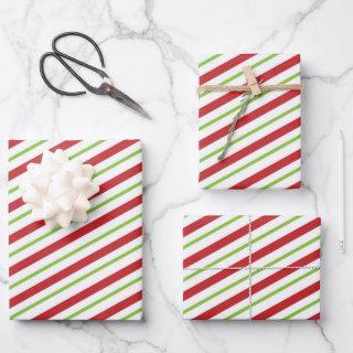 Cute Red and Green Peppermint Candy Cane Wrapping   Sheets